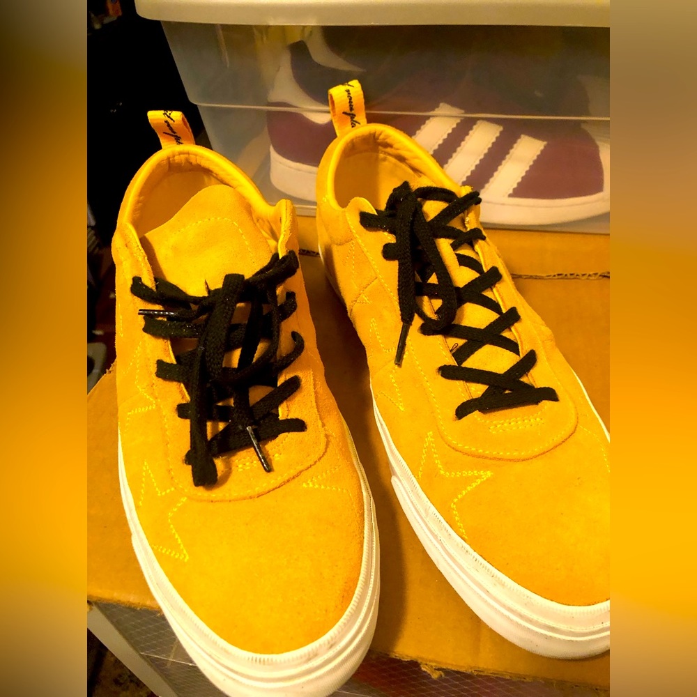 Gold suede Converse
